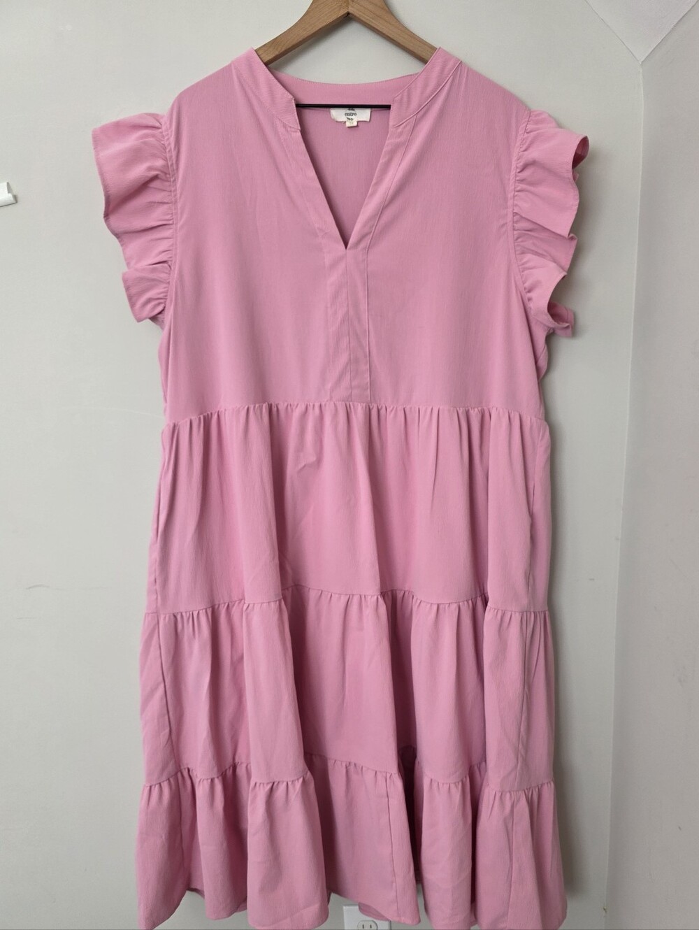 Entro Baby Doll Ruffled Tiered Pockets Dress